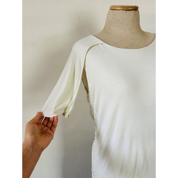 Fendi Women's Size 44 Two-Tone Drop Waist Short Sleeve Dress Ivory & Sage Green - Picture 2 of 11